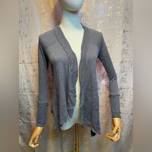 Gray Open Front Soft Cardigan